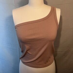 Aerie One-shoulder Camel Tan Tank Top